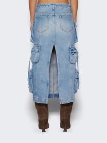 Women | The Attico | Denim Midi Skirt | Sku Blue