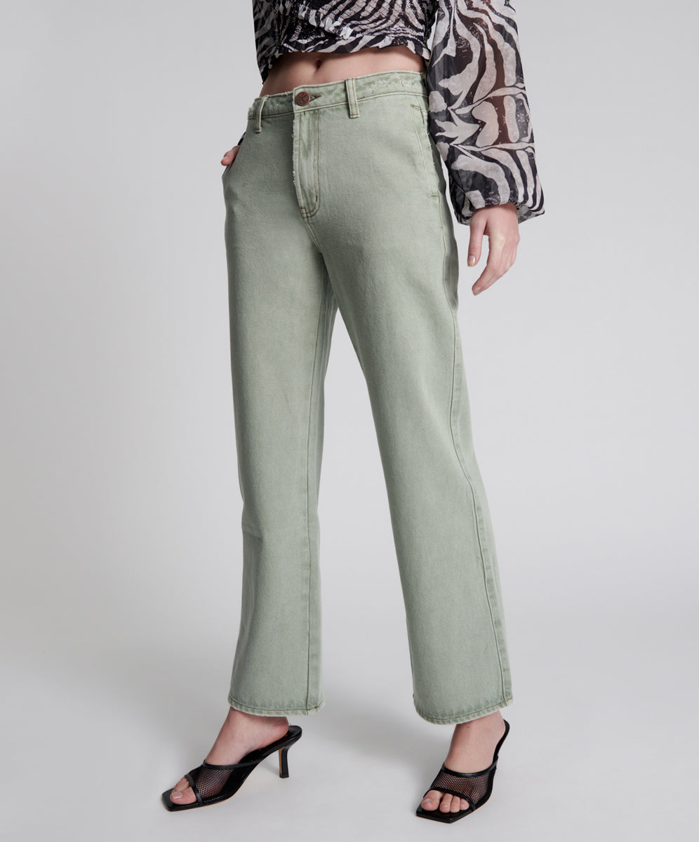 Ryders High Waist Wide Leg Jeans | Faded Khaki