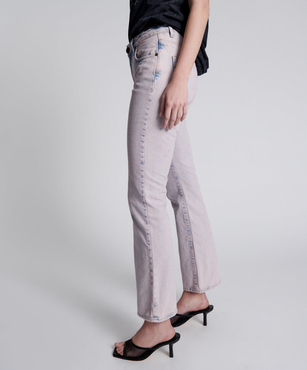 Charlie High Waist Slim Flared Denim Jeans | Pink Haze