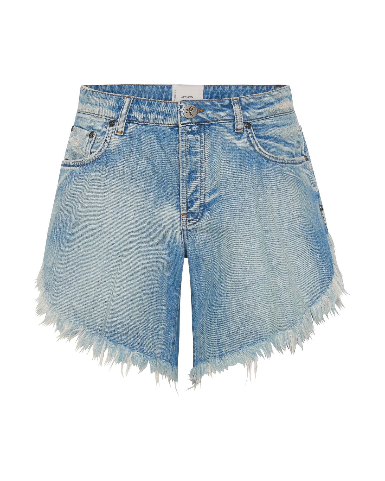 Frankies Low Waist Long Length Denim Shorts | Worn Out Hendrixe