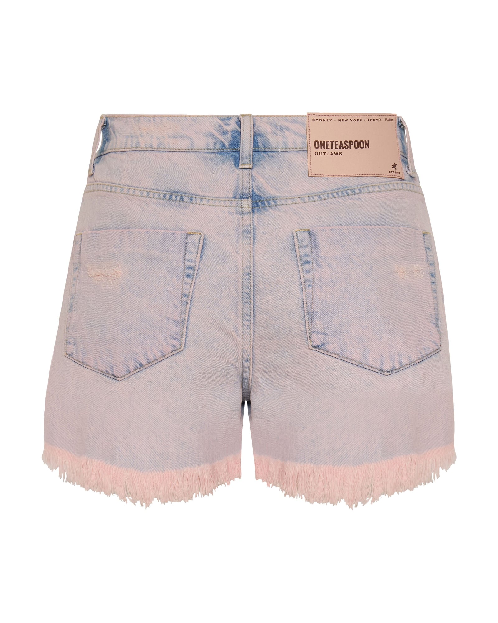 Outlaws Low Waist Mid Length Denim Shorts | Pink Haze