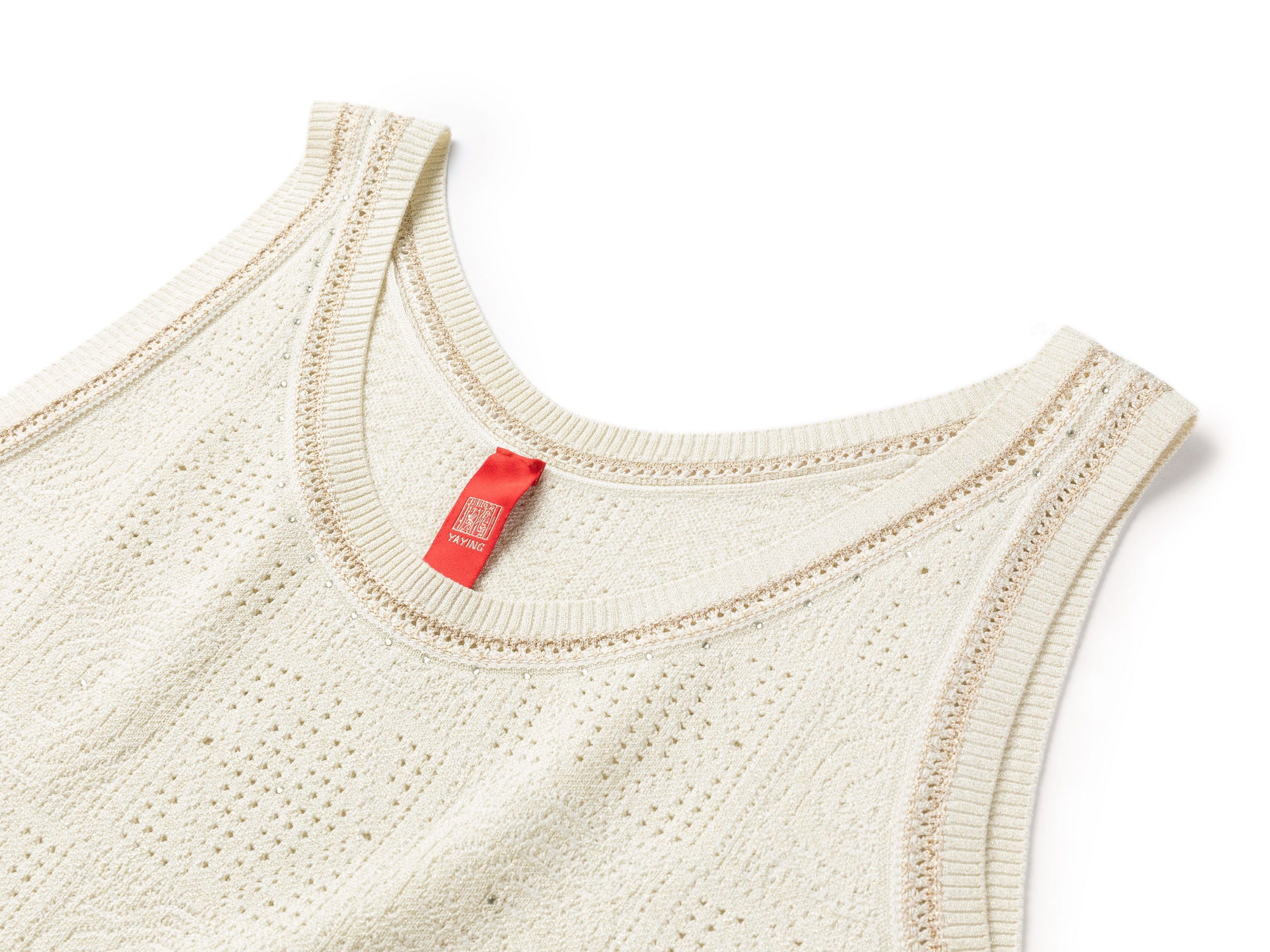 Mulberry Silk Openwork Vest Camisole | Beige