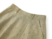 High-Waist Wool Cashmere Jacquard Skirt | Green