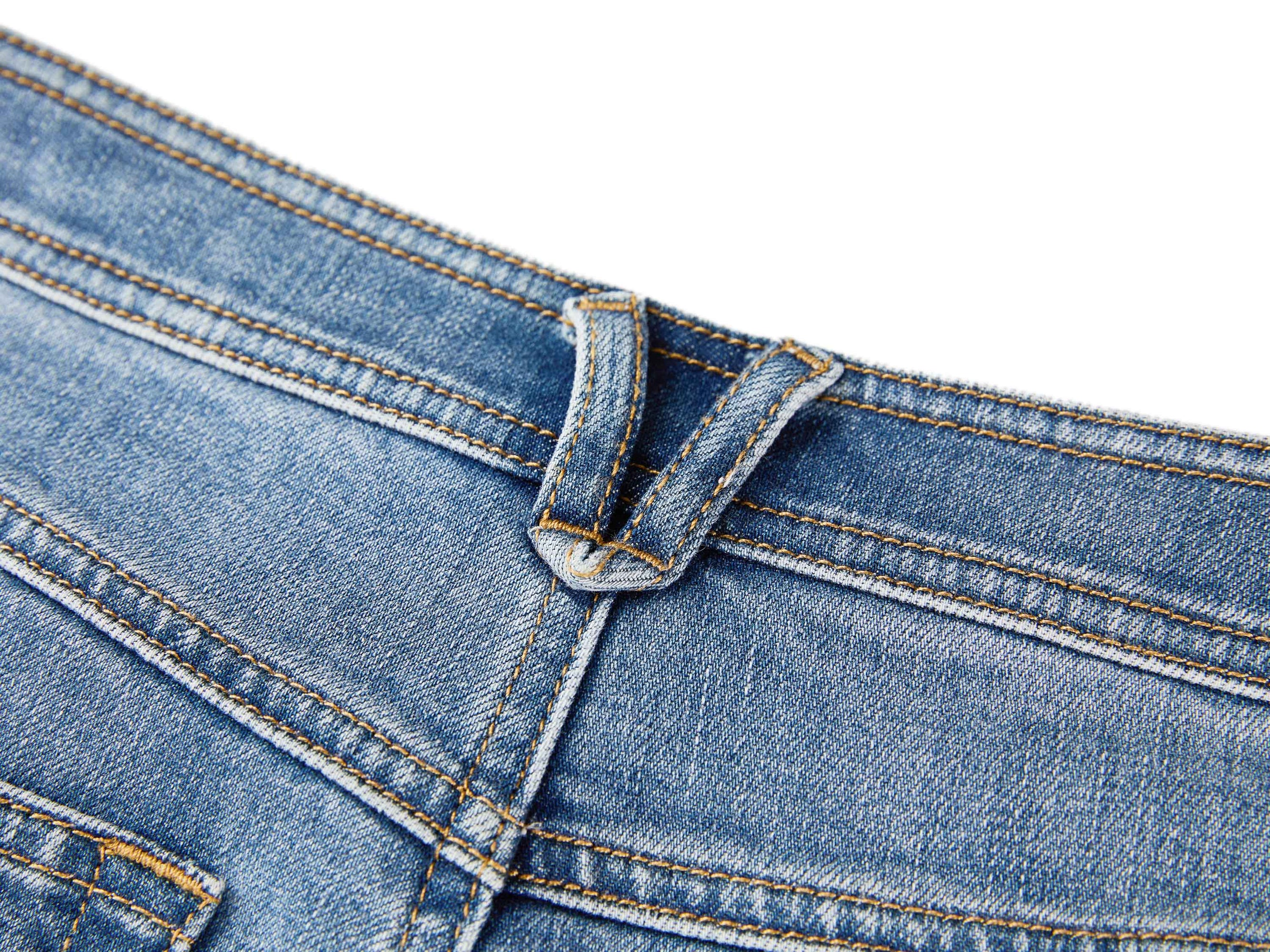 Mulberry Silk Cotton High-Waist Jeans | Blue