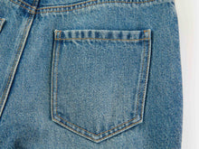 Sophisticated High-Waist Cotton Jacquard Jeans | Blue