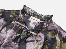 Silk Peony Print Dress | Purple