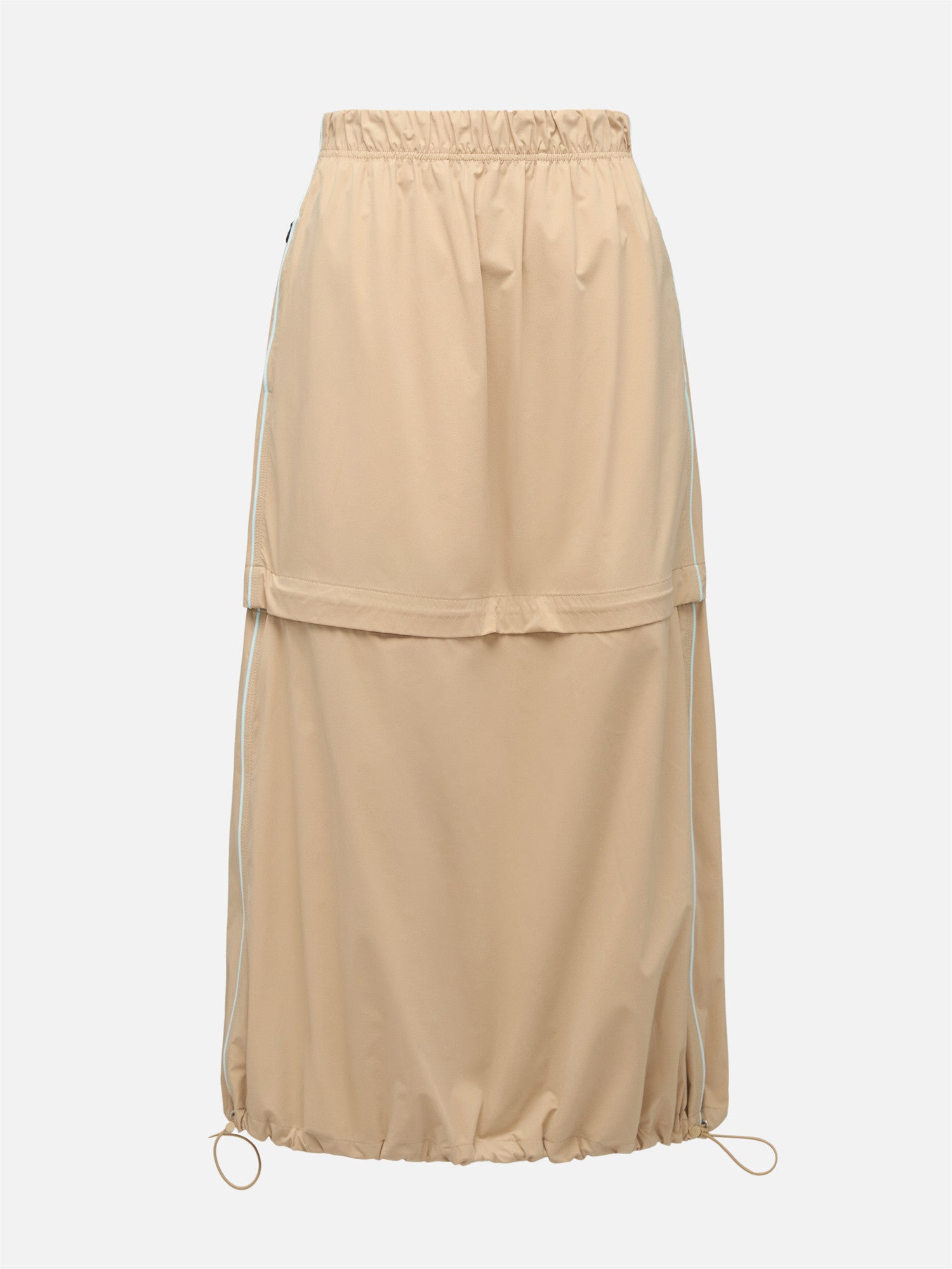 Straight-Cut Elastic Waist Sports Skirt | Khaki