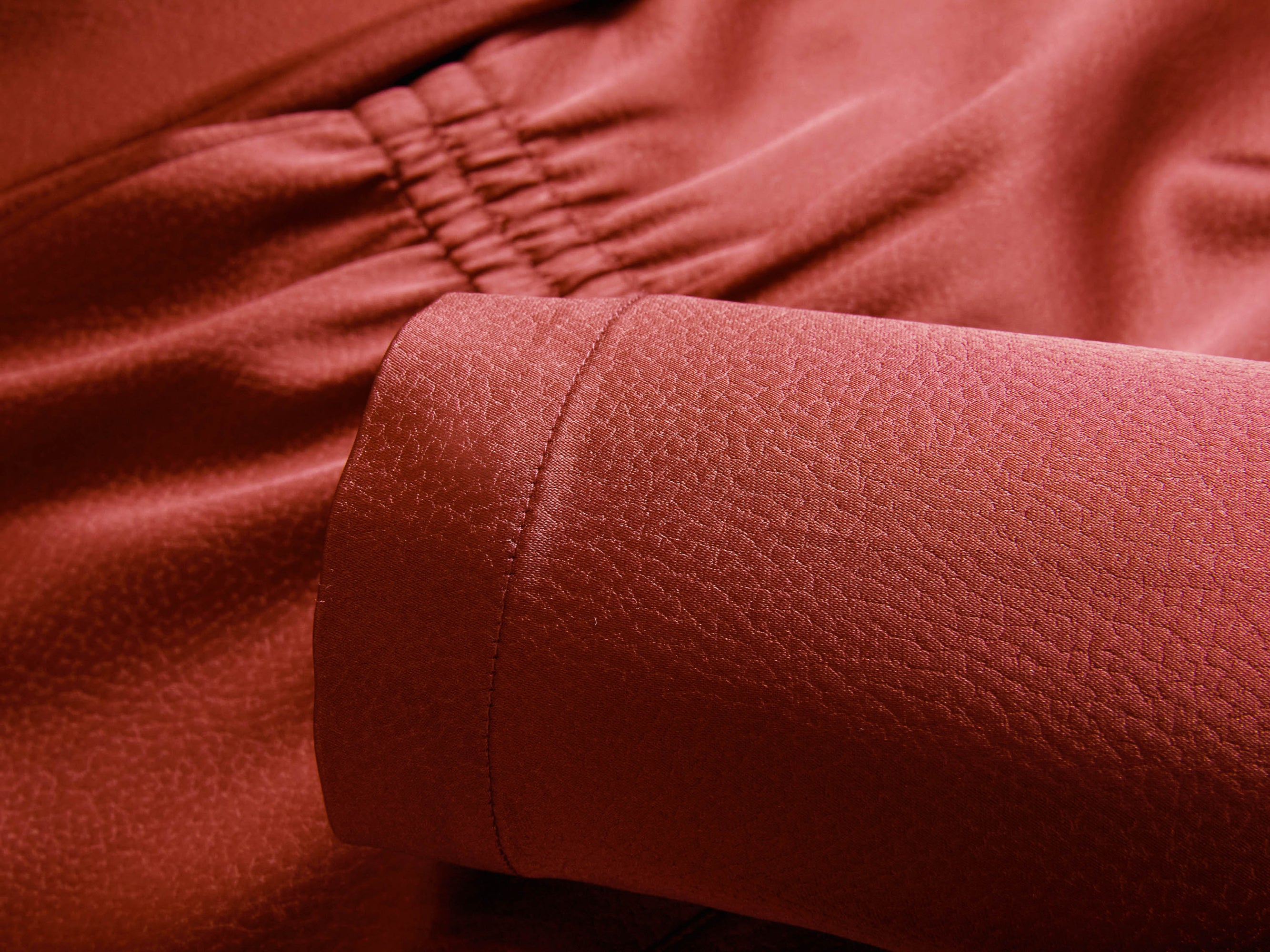 Waist-Defining Coat | Wine Red