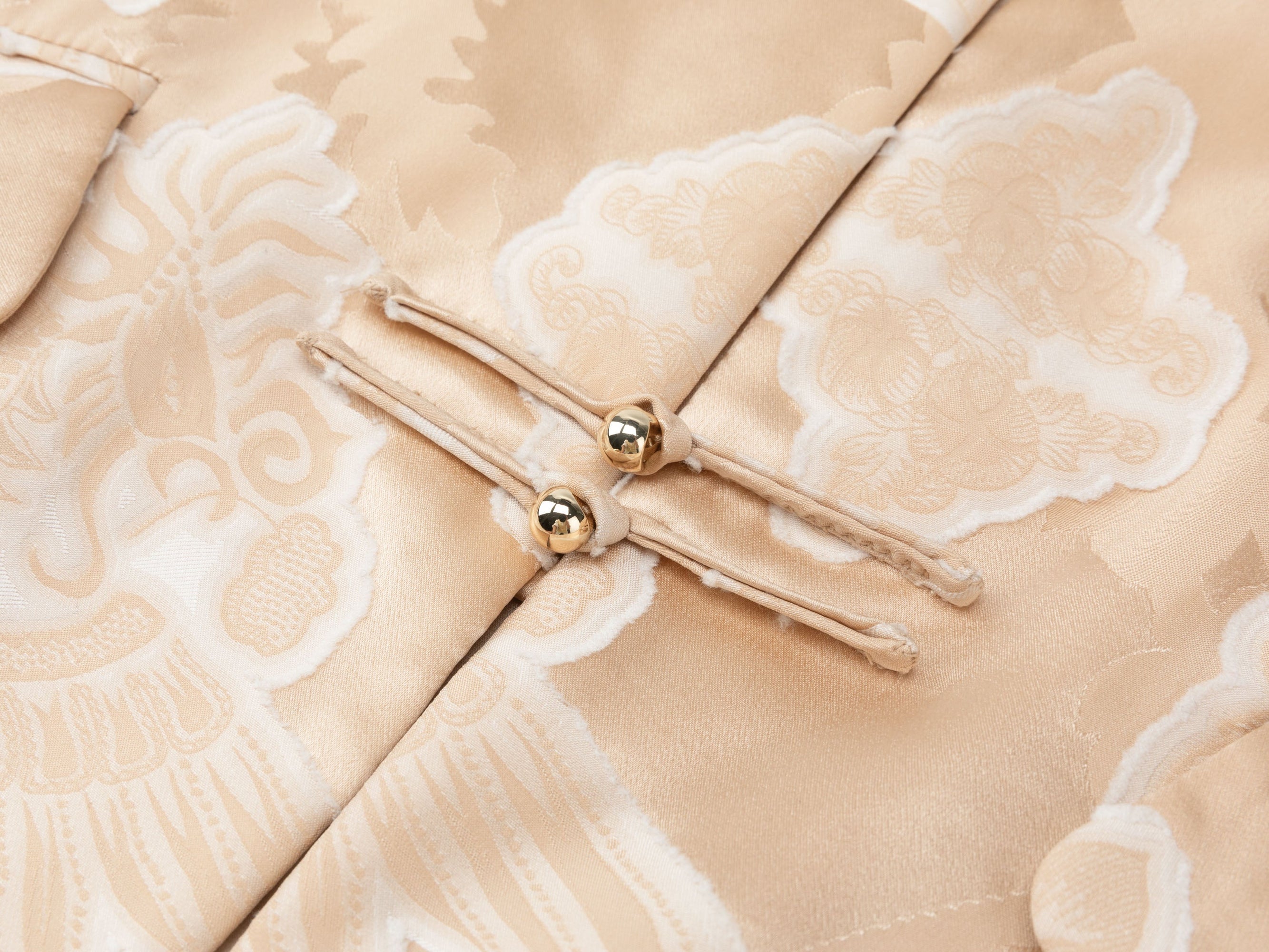 Mulberry Silk Chinese Style Neo-Chinese Silk-Padded Jacket | Beige