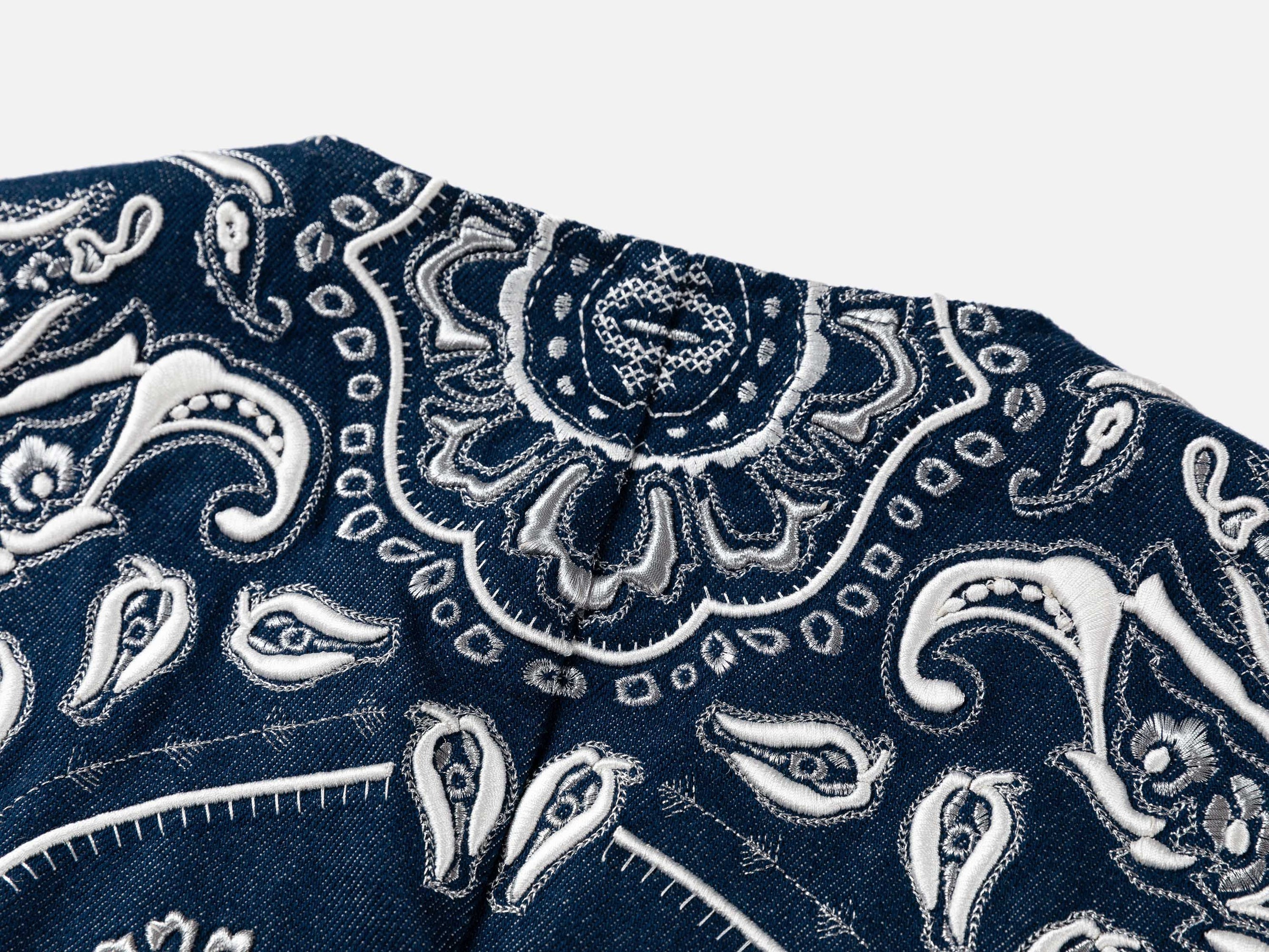 Denim Vest | Navy/White