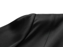 Elegant Acetate V-Neck Waist-Defining Dress | Black