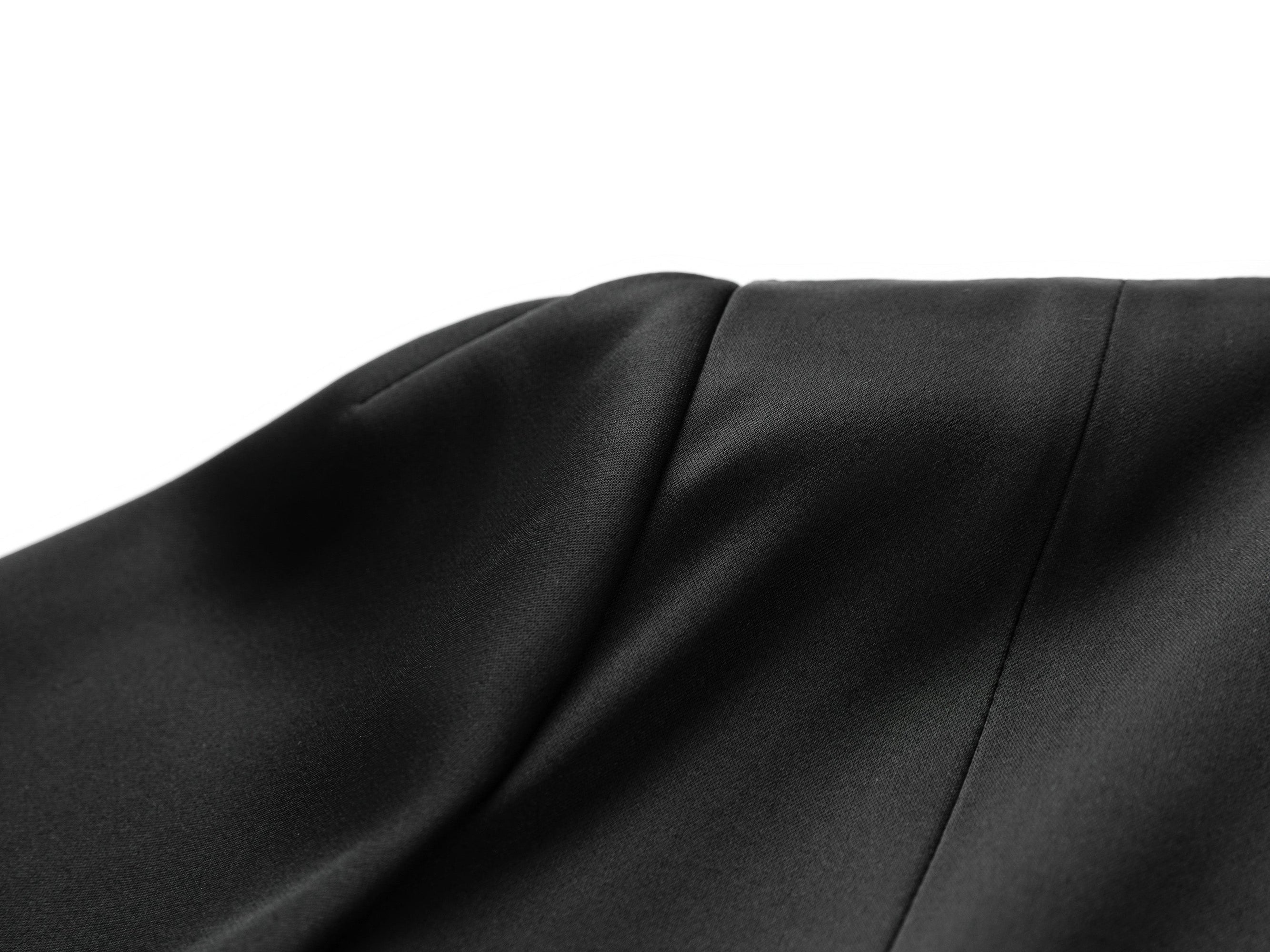 Elegant Acetate V-Neck Waist-Defining Dress | Black