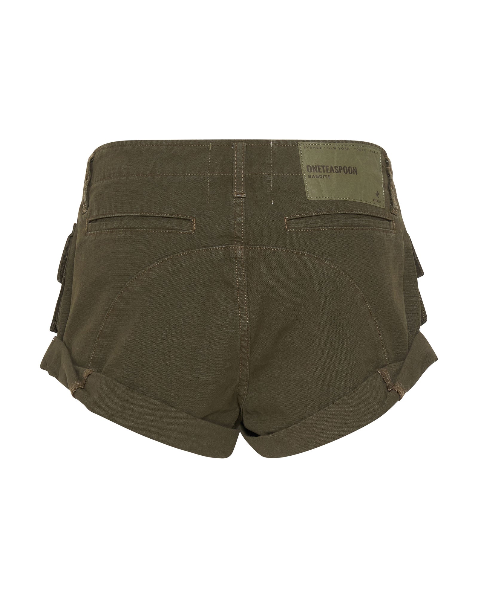 Cadet Bandits Low Waist Denim Shorts | Dark Khaki