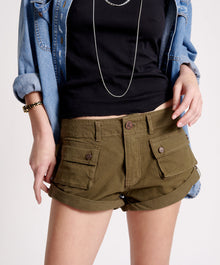 Cadet Bandits Low Waist Denim Shorts | Dark Khaki