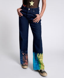 Jackson Mid Waist Wide Leg Denim Jeans | Paint Dipped