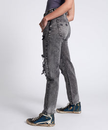 Awesome Baggies High Waist Straight Leg Denim Jeans | Rodeo Grey