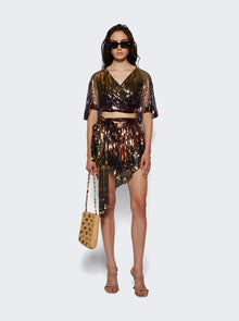 Women | Rabanne | Haut Top Short Sleeves Gold | Brown