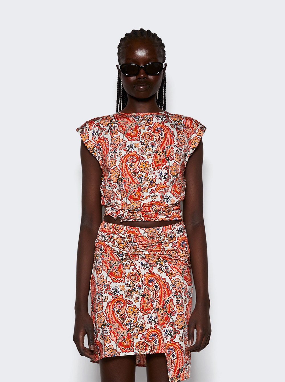 Women | Rabanne | Short Sleeve Top With Signature Piercing | Red