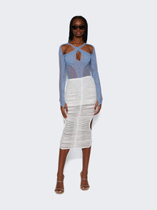 Women | Mugler | Multi Layer Bodysuit | Silver Blue