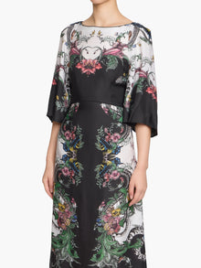 Garden of Eve Billowy Twill Empire Midi Dress | Multi