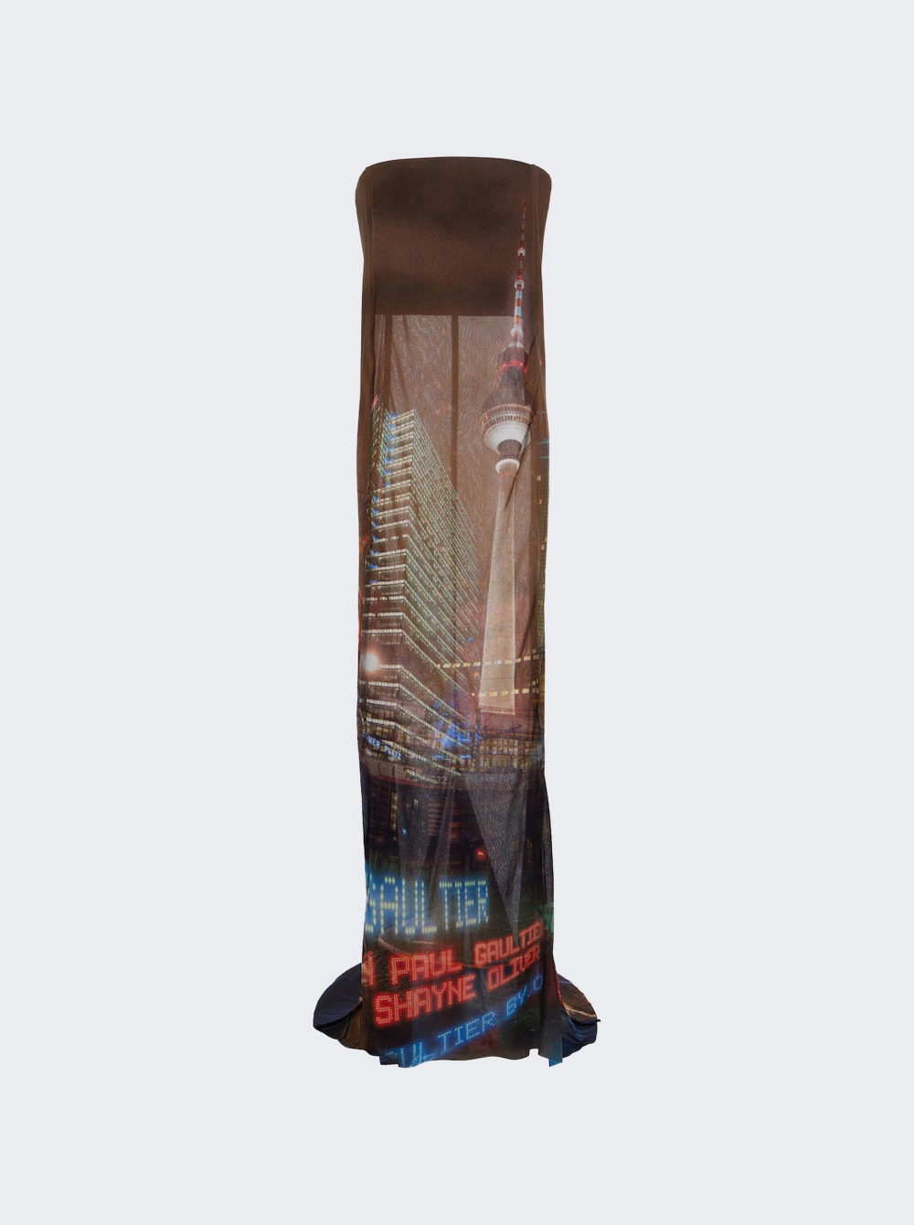 Women | Jean Paul Gaultier X Shayne Oliver | Mesh 3d Tube Fishtail Dress | City Print
