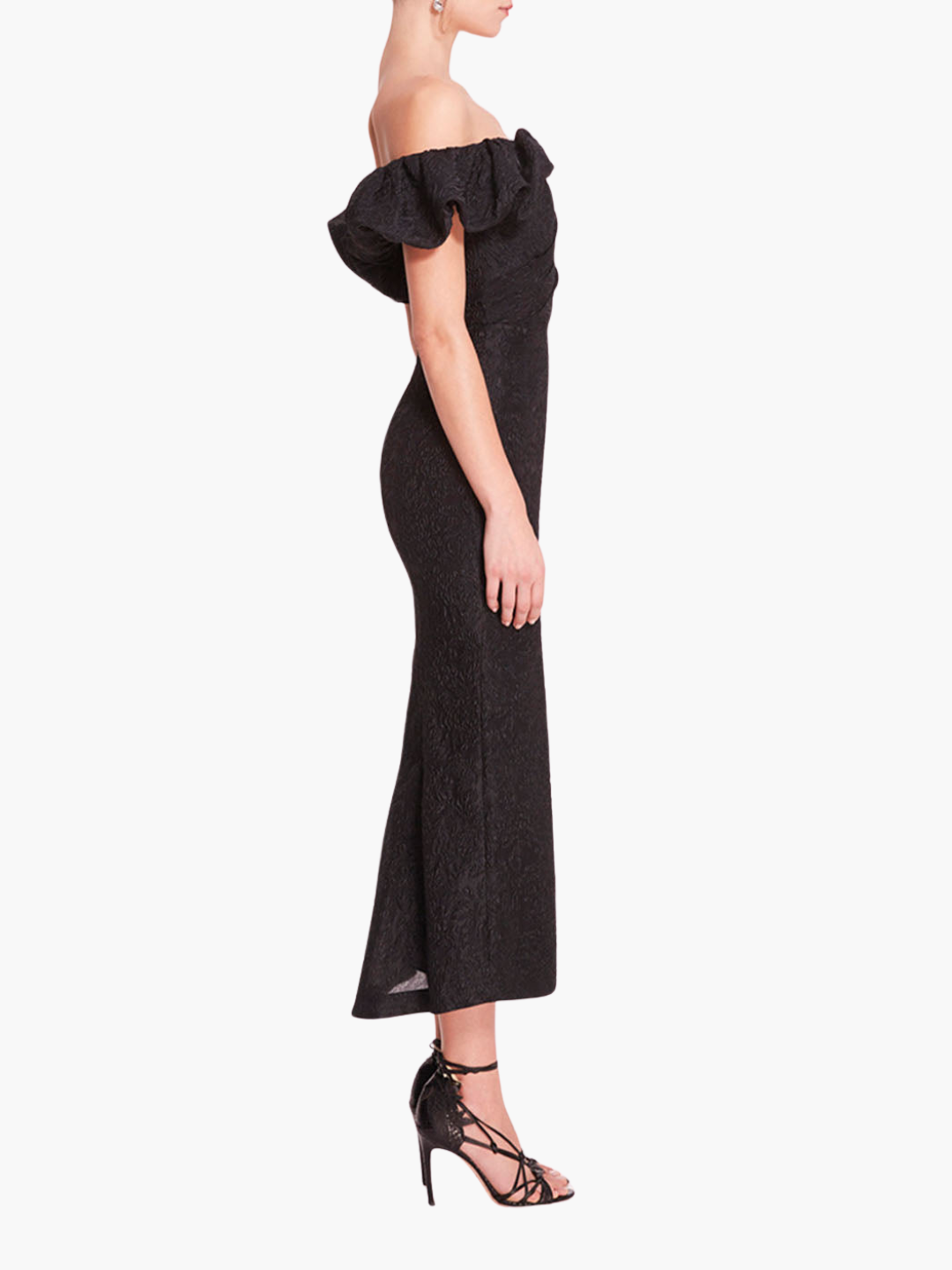 Cloque Midi Dress | Black