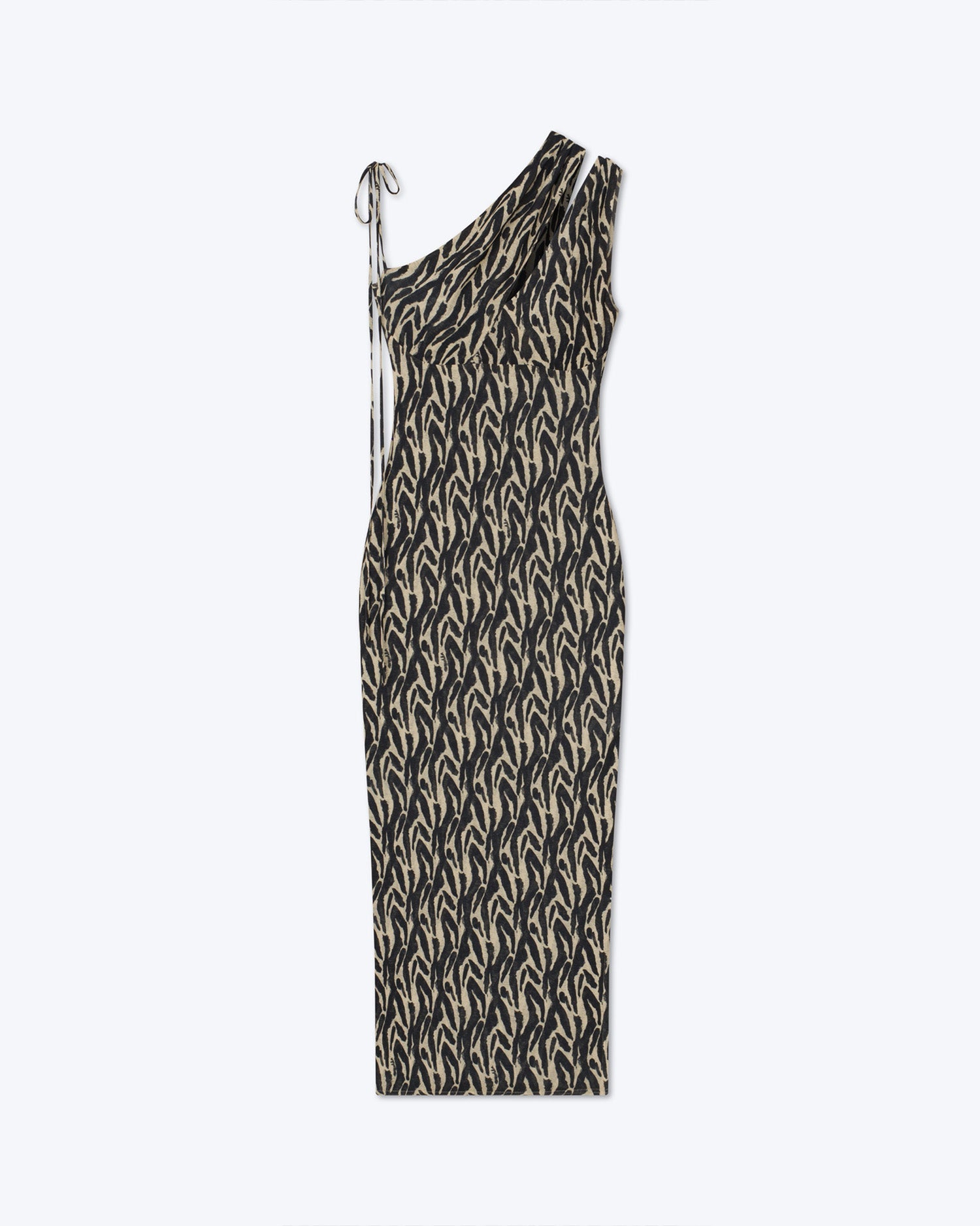 Womens | Camille Printed Mesh-Jersey Midi Dress | Brushtroke Animal