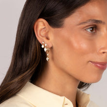 Lab Grown Diamond Solitaire X Pear Bezel Drop Huggie Earring 14K - Adina's Jewels