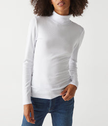 Beck Ribbed Turtleneck | White