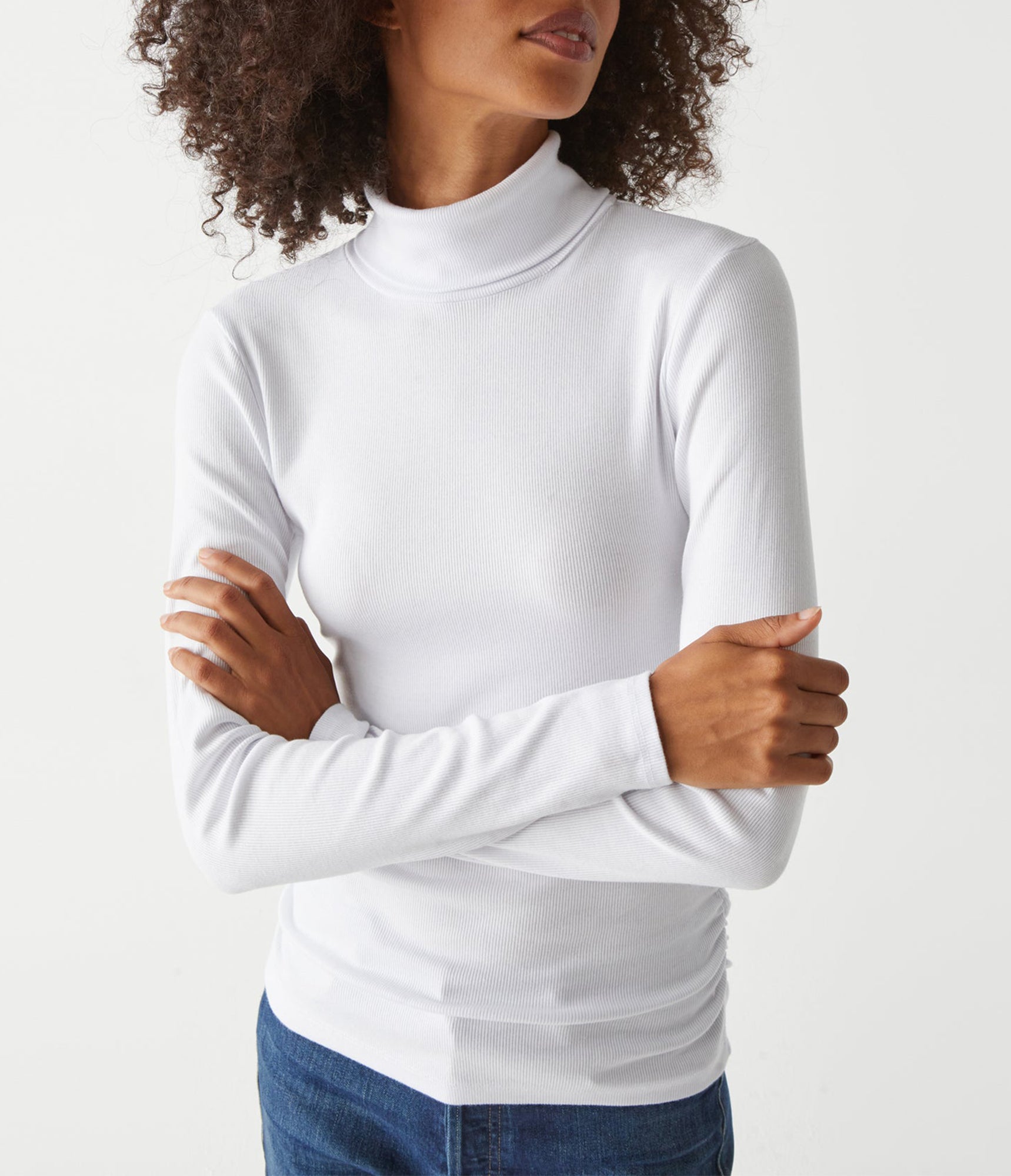 Beck Ribbed Turtleneck | White