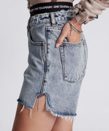 Legends High Waist Mom Fit Denim Shorts | Blue Blossom