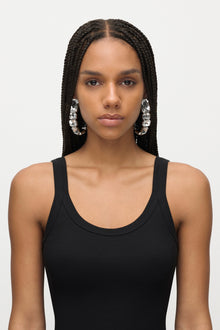 Clear Crystal Glass | Wrap Earrings | Silver