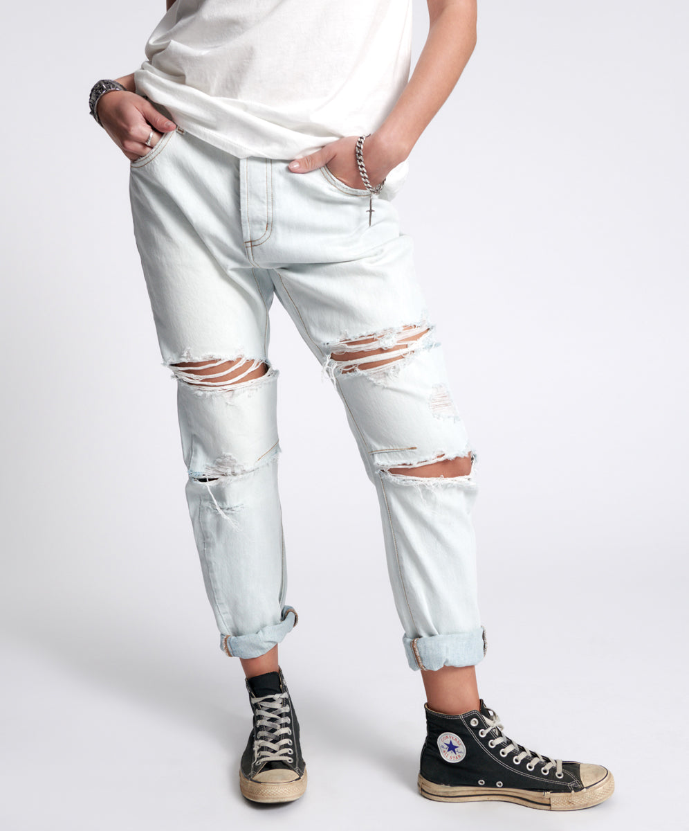 Saints Low Waist Boyfriend Denim Jeans | Brando