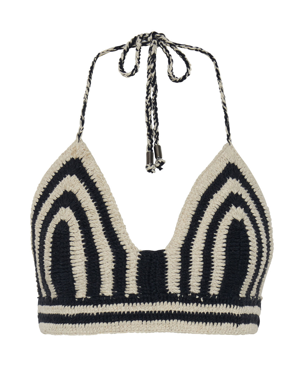 Hypnotized Hand Crochet Bralette | Black White