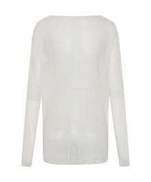 Amity Sheer Rib Knit Top | Off White