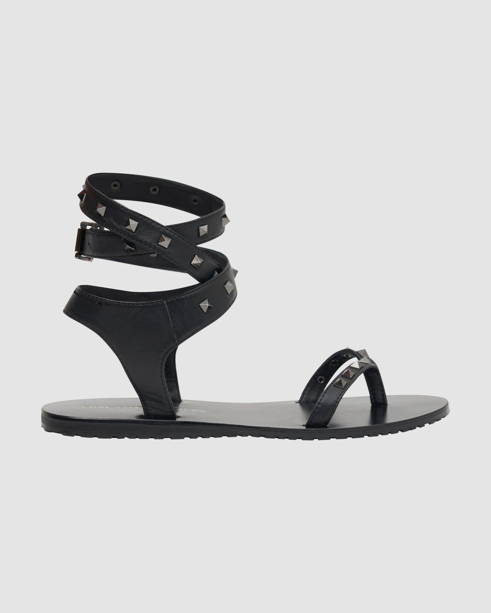 Studded Liza Wrap Around Sandals | Black