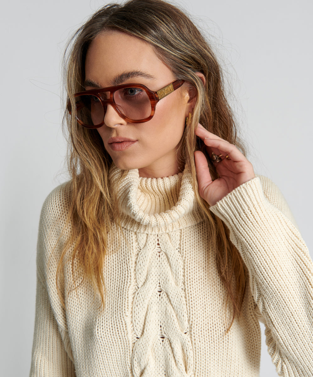 Poison Cable Knit Sweater | Creme