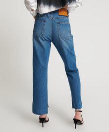 Hooligans Low Waist Relaxed Straight Leg Denim Jeans | Bay Blue