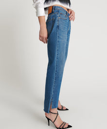 Hooligans Low Waist Relaxed Straight Leg Denim Jeans | Bay Blue