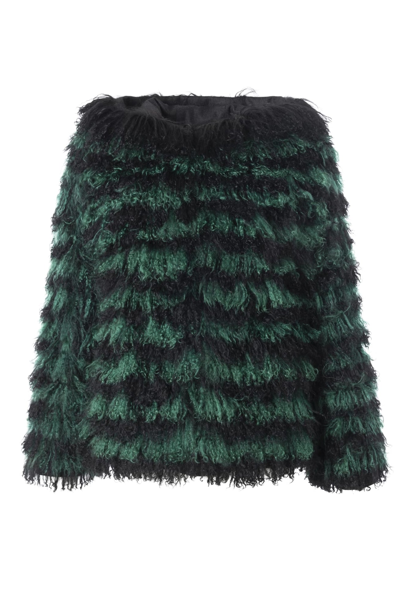 Mongolian (Tg) Shearling Lamb Jacket Reversible To Loro Piana Cashmere & Wool | Women | Green x Black