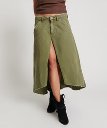 Mrs Carter Low Waist Long Denim Skirt | St Khaki