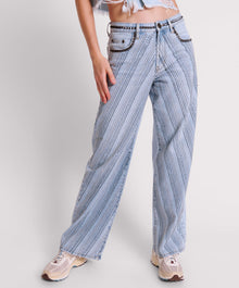 Jackson Mid Waist Wide Leg Denim Jeans | Blue Latte