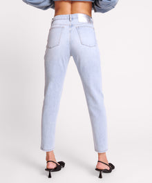 Legends High Waist Mom Fit Denim Jeans | Blue Latte