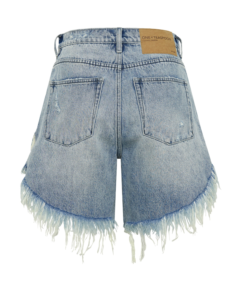 Frankies Low Waist Long Length Denim Shorts | Salty Dog