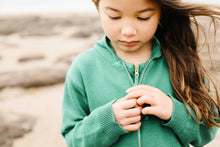 Organic Knit Cardigan | Green Striped