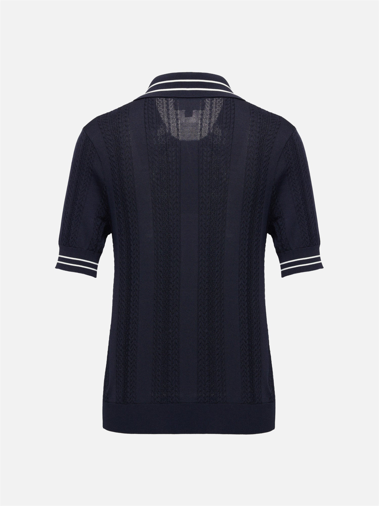 Collared Knit Base Layer Top | Navy