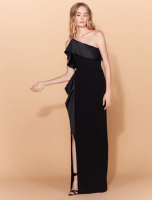 Satin Drape Gown - Halston
