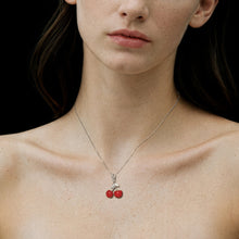 Cherry Necklace | Sterling Silver | Red Enamel/Cubic Zirconia