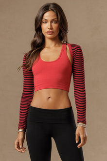 Women | Vintage Stripe Dancer Shrug | Crimson