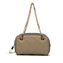 Burberry Pre-Owned Quilted Cube Chain Shoulder Bag | Women | Brown x Taupe